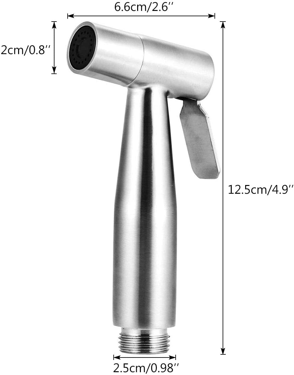 Stainless Steel Handheld Bidet Sprayer for Toilets - Brushed Nickel Finish, Wall & Toilet Mount, Ideal for Baby Cloth Diapers (Bidet Sprayer Head Only)