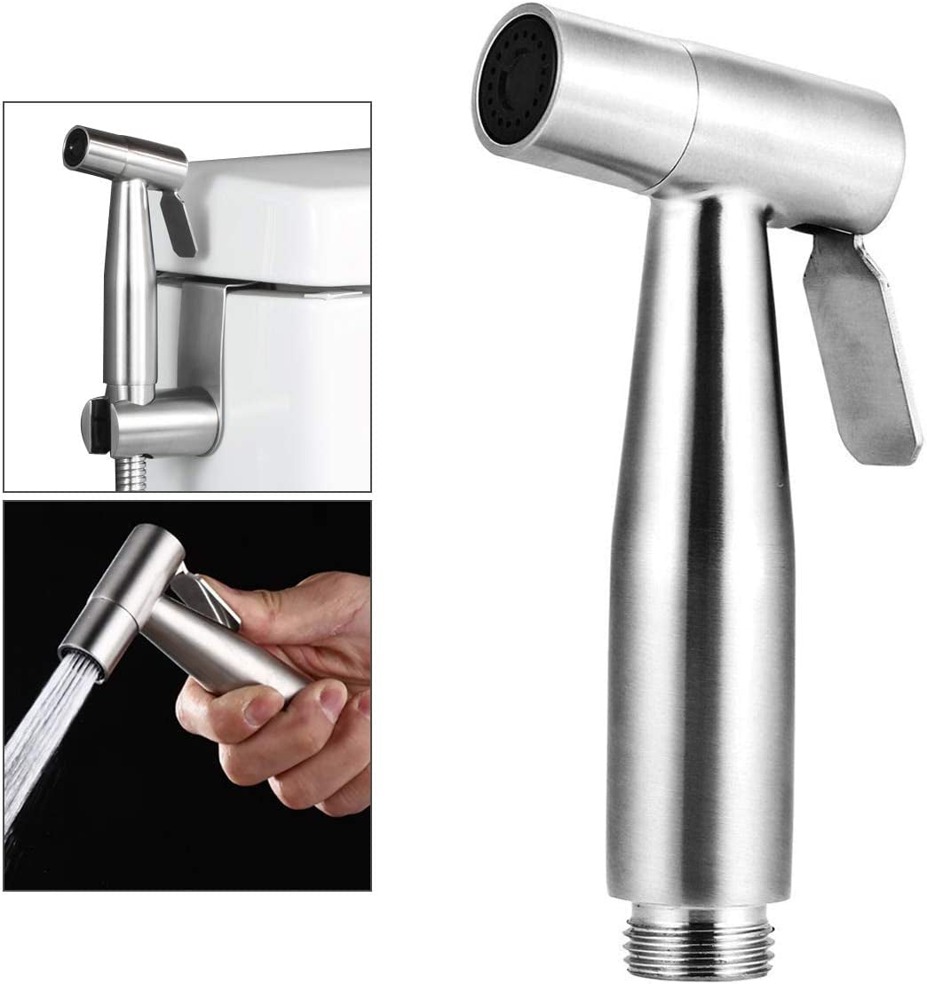 Stainless Steel Handheld Bidet Sprayer for Toilets - Brushed Nickel Finish, Wall & Toilet Mount, Ideal for Baby Cloth Diapers (Bidet Sprayer Head Only)