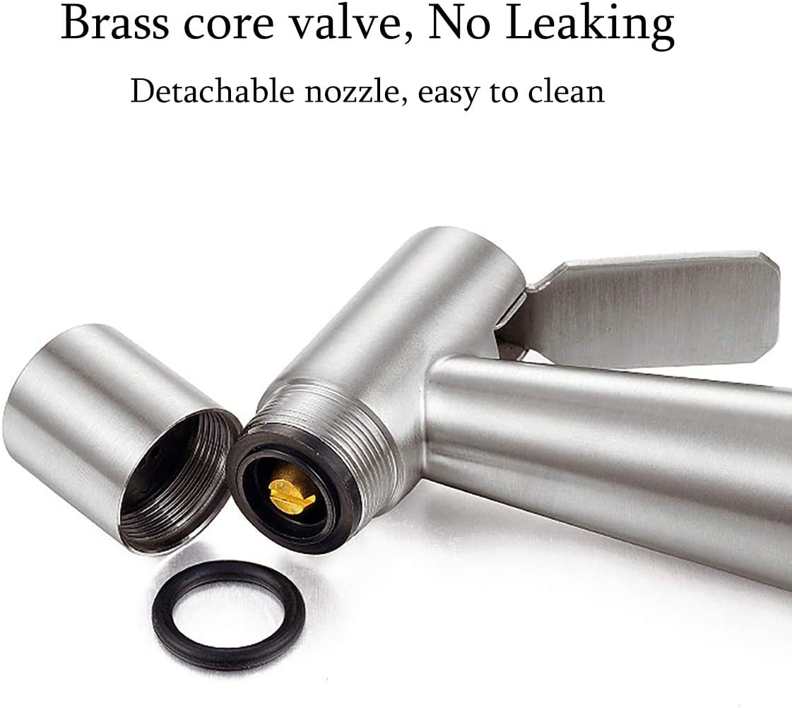 Stainless Steel Handheld Bidet Sprayer for Toilets - Brushed Nickel Finish, Wall & Toilet Mount, Ideal for Baby Cloth Diapers (Bidet Sprayer Head Only)